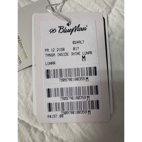 Blue Man Tanga Inside Shine Lunar NWT Bikini Bottom Metallic Stripe M Medium - Picture 2 of 7